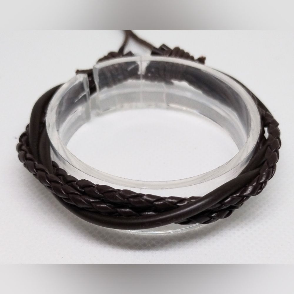 Men's Leather Braided Braided‎ Brown F1